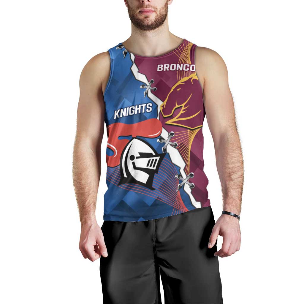 Custom Broncos And Knights Rugby Men Tank Top Dynamic Version - Vibe Hoodie Shop