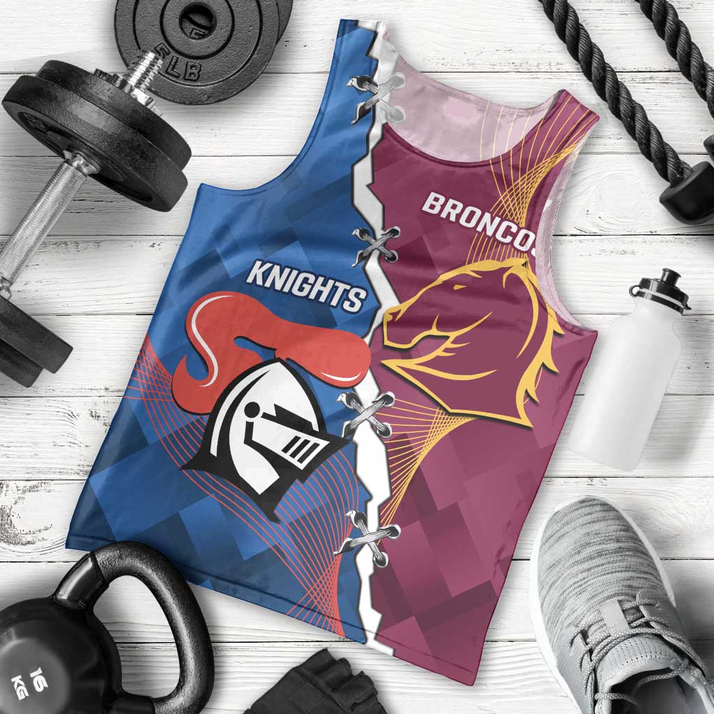 Custom Broncos And Knights Rugby Men Tank Top Dynamic Version - Vibe Hoodie Shop