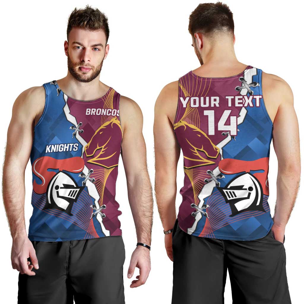 Custom Broncos And Knights Rugby Men Tank Top Dynamic Version - Vibe Hoodie Shop