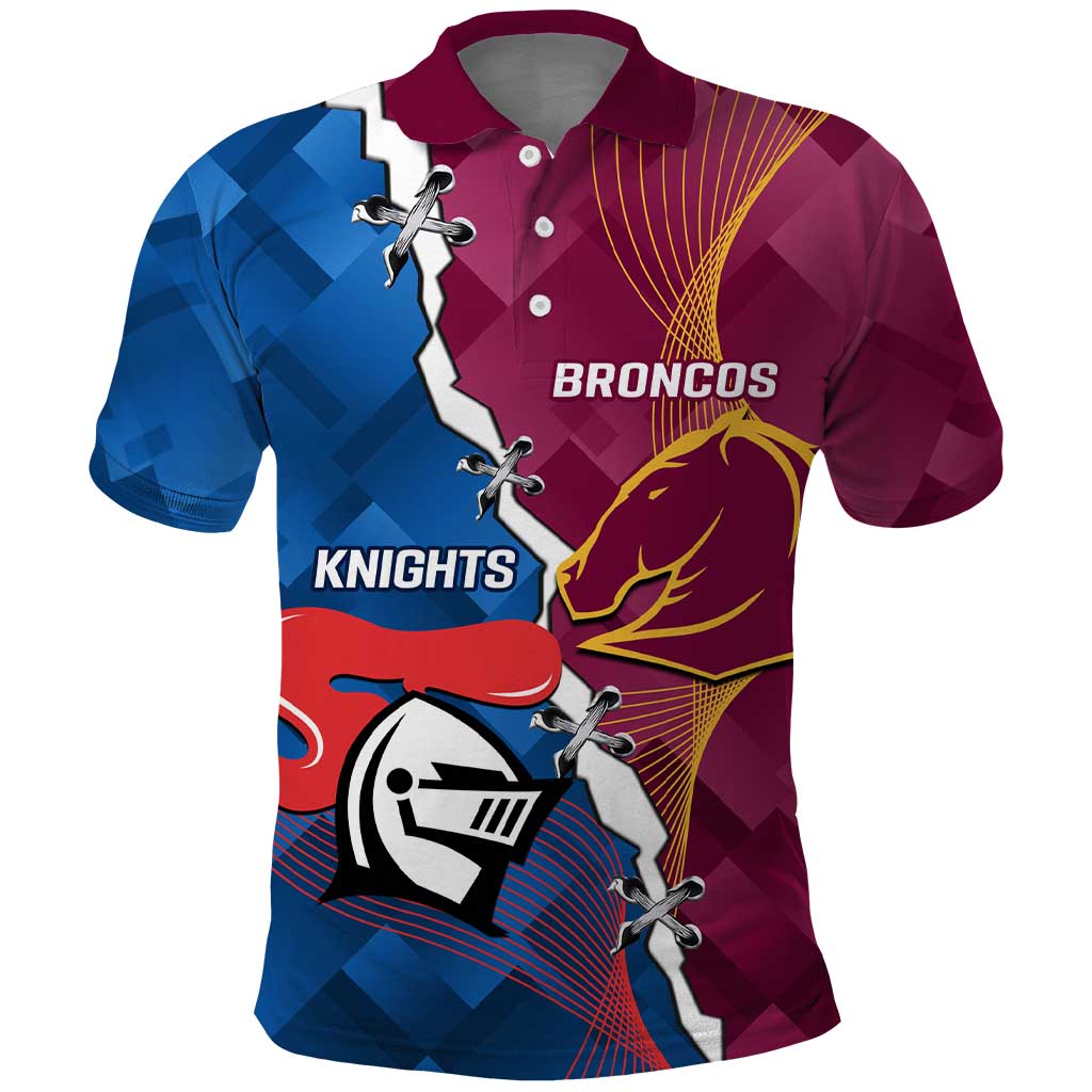 Custom Broncos And Knights Rugby Polo Shirt Dynamic Version - Vibe Hoodie Shop