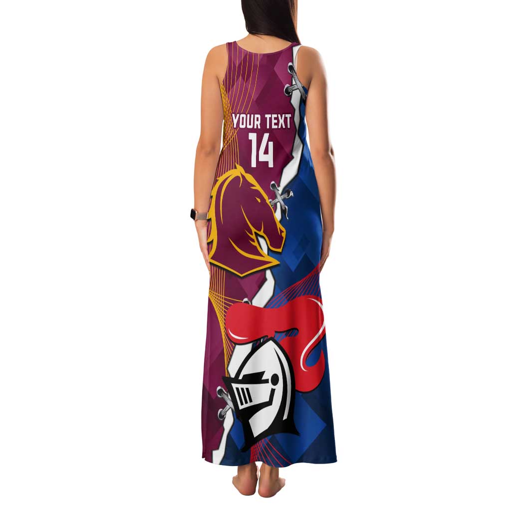 Custom Broncos And Knights Rugby Tank Maxi Dress Dynamic Version