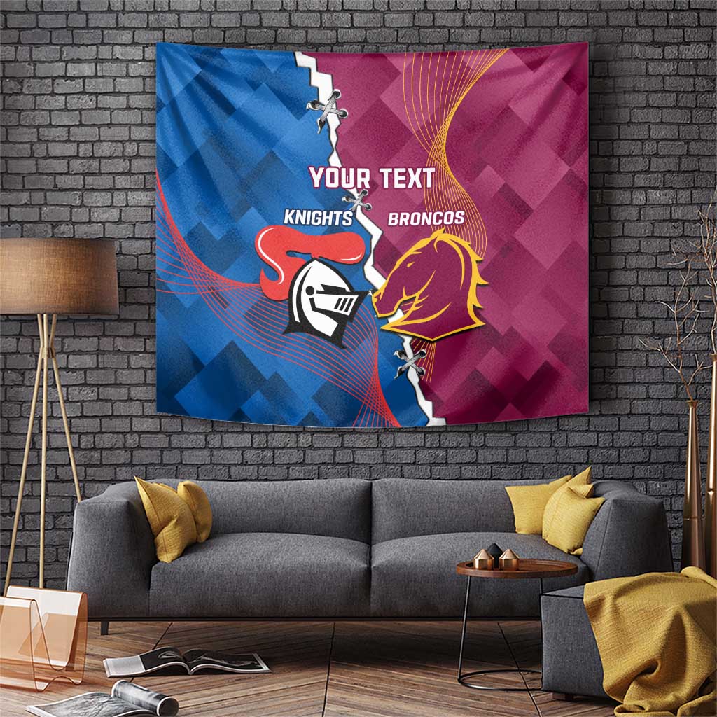 Custom Broncos And Knights Rugby Tapestry Dynamic Version - Vibe Hoodie Shop