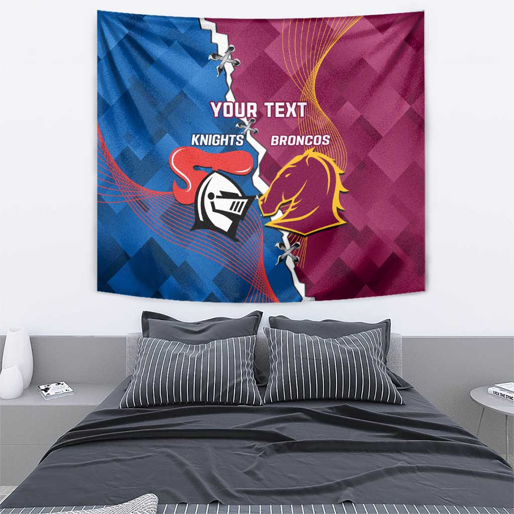 Custom Broncos And Knights Rugby Tapestry Dynamic Version - Vibe Hoodie Shop