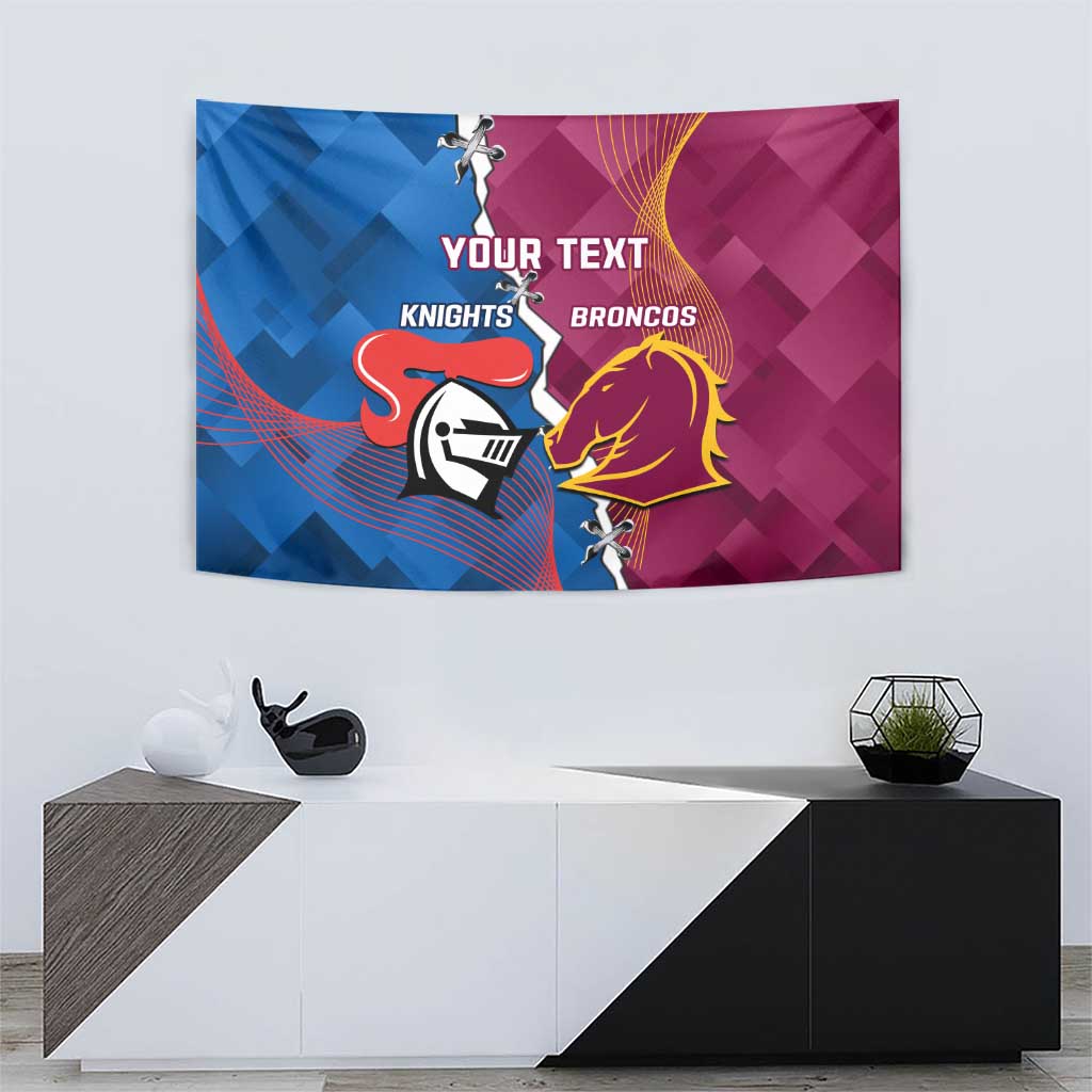 Custom Broncos And Knights Rugby Tapestry Dynamic Version - Vibe Hoodie Shop