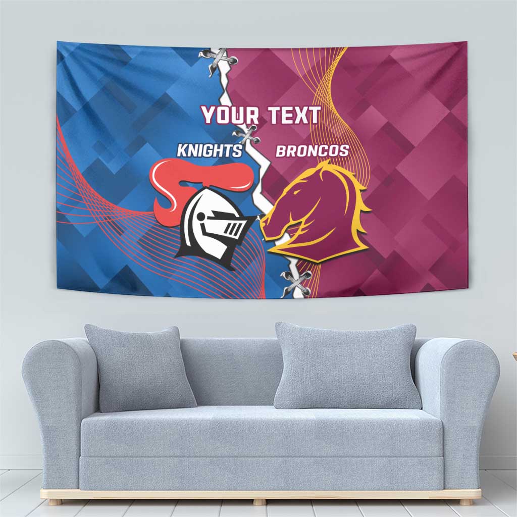 Custom Broncos And Knights Rugby Tapestry Dynamic Version - Vibe Hoodie Shop