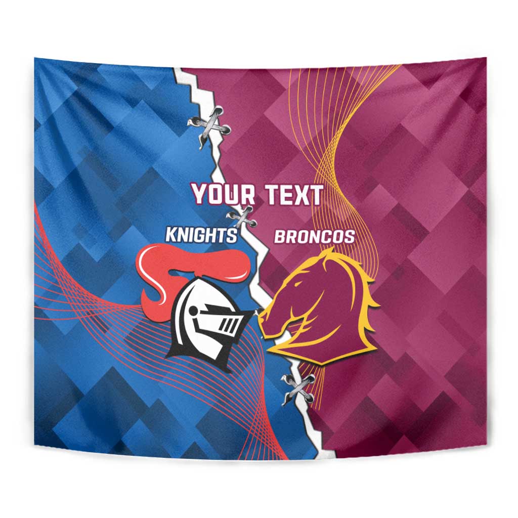 Custom Broncos And Knights Rugby Tapestry Dynamic Version - Vibe Hoodie Shop