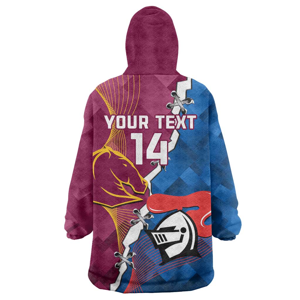 Custom Broncos And Knights Rugby Wearable Blanket Hoodie Dynamic Version - Vibe Hoodie Shop