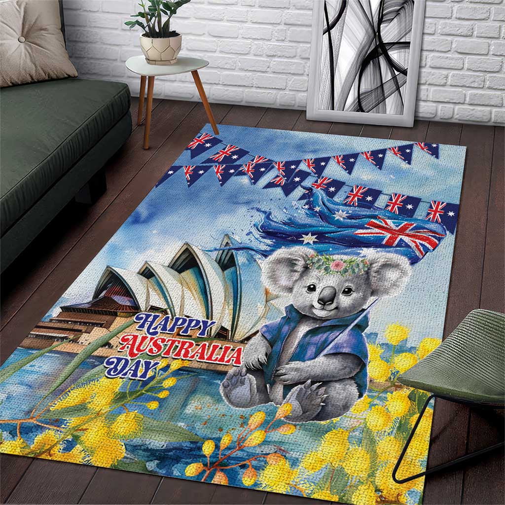 Koala Australia Day Area Rug Proud Aussie Sydney Opera House - Vibe Hoodie Shop