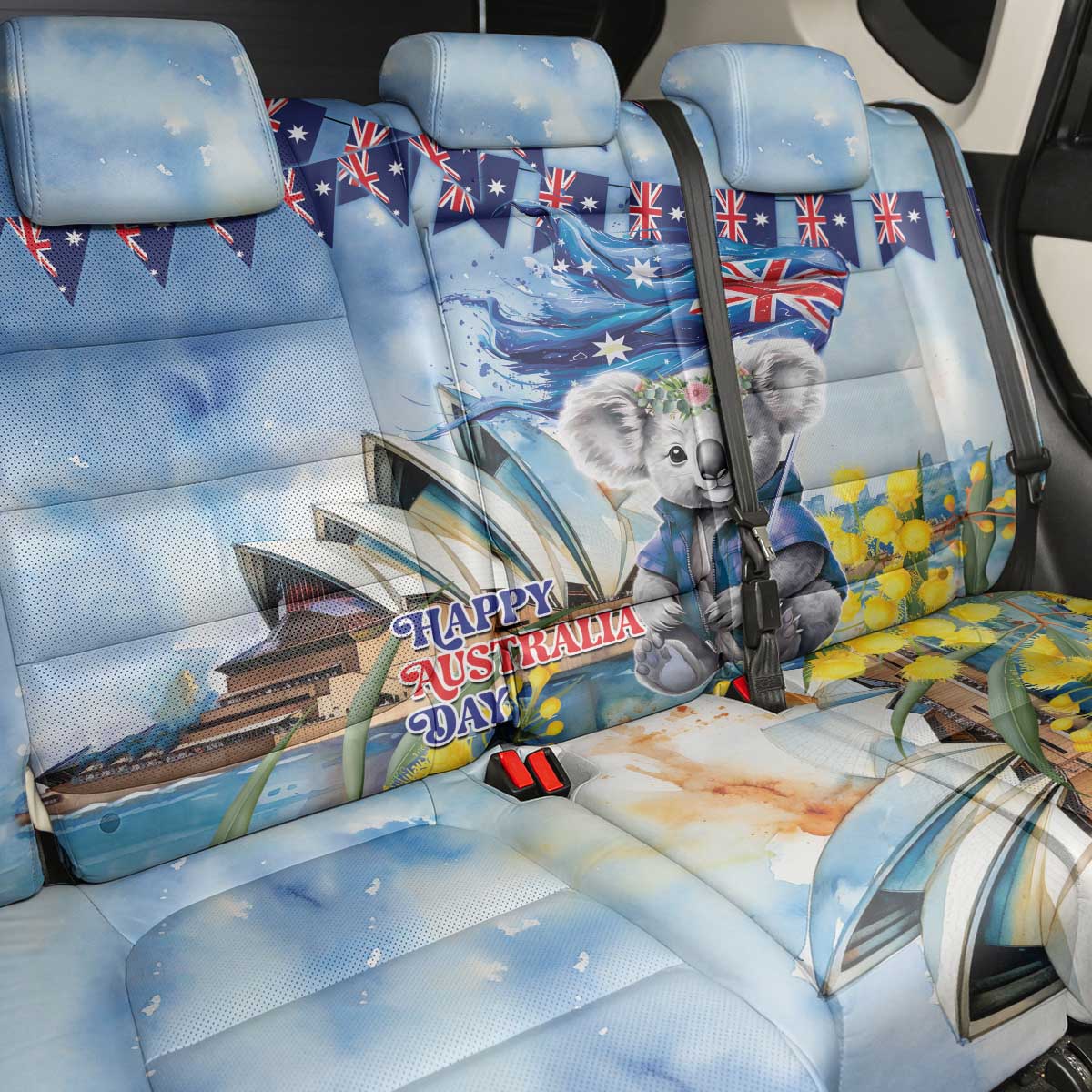 Koala Australia Day Back Car Seat Cover Proud Aussie Sydney Opera House