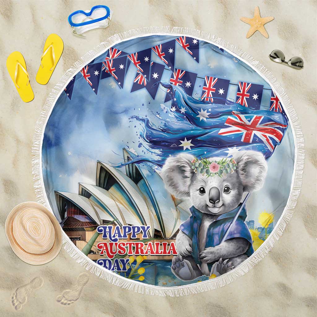 Koala Australia Day Beach Blanket Proud Aussie Sydney Opera House