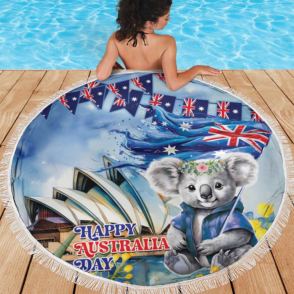 Koala Australia Day Beach Blanket Proud Aussie Sydney Opera House