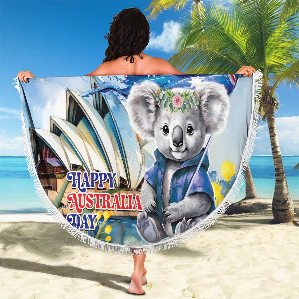 Koala Australia Day Beach Blanket Proud Aussie Sydney Opera House