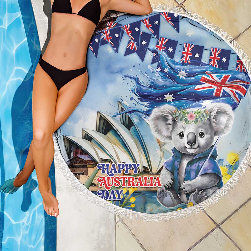 Koala Australia Day Beach Blanket Proud Aussie Sydney Opera House