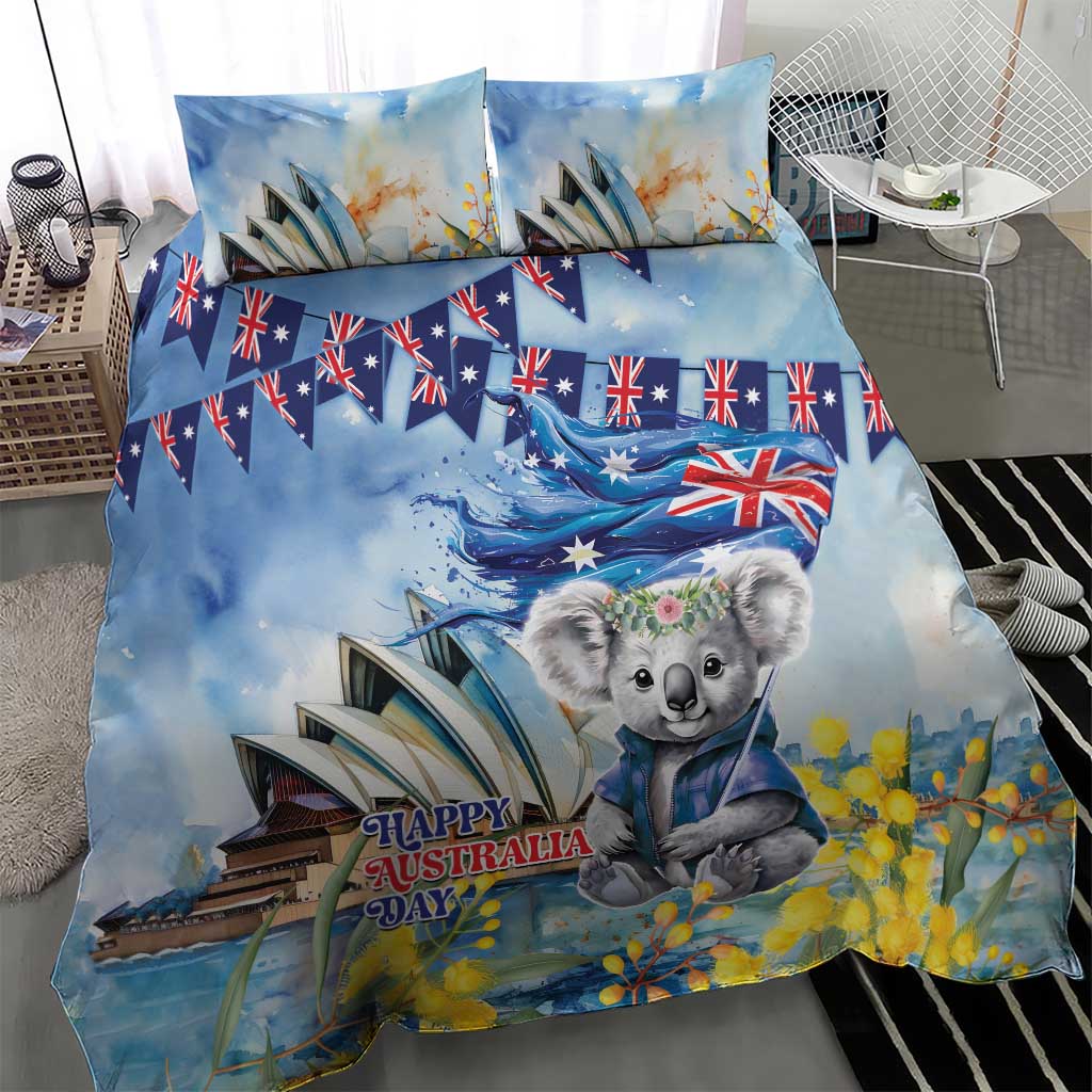 Koala Australia Day Bedding Set Proud Aussie Sydney Opera House - Vibe Hoodie Shop