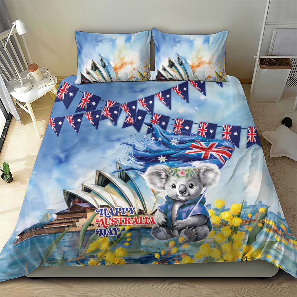 Koala Australia Day Bedding Set Proud Aussie Sydney Opera House - Vibe Hoodie Shop