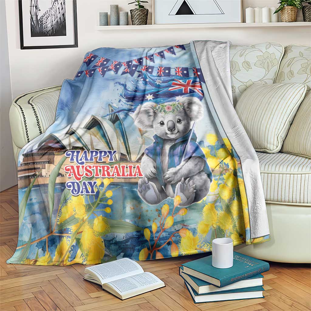 Koala Australia Day Blanket Proud Aussie Sydney Opera House - Vibe Hoodie Shop