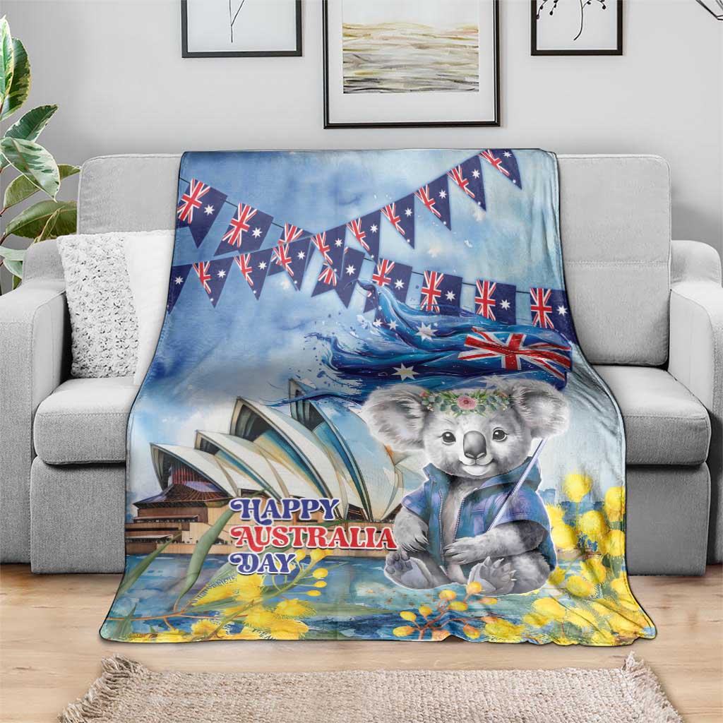 Koala Australia Day Blanket Proud Aussie Sydney Opera House - Vibe Hoodie Shop