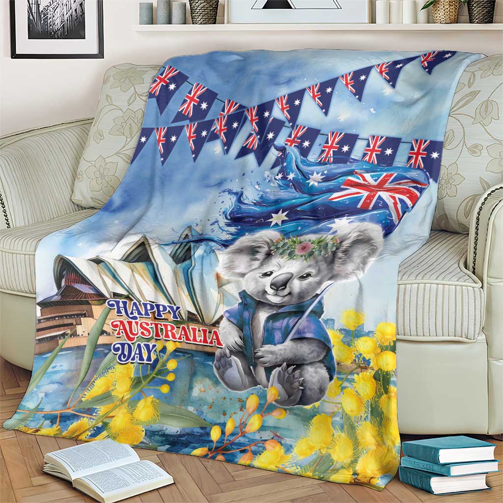 Koala Australia Day Blanket Proud Aussie Sydney Opera House - Vibe Hoodie Shop