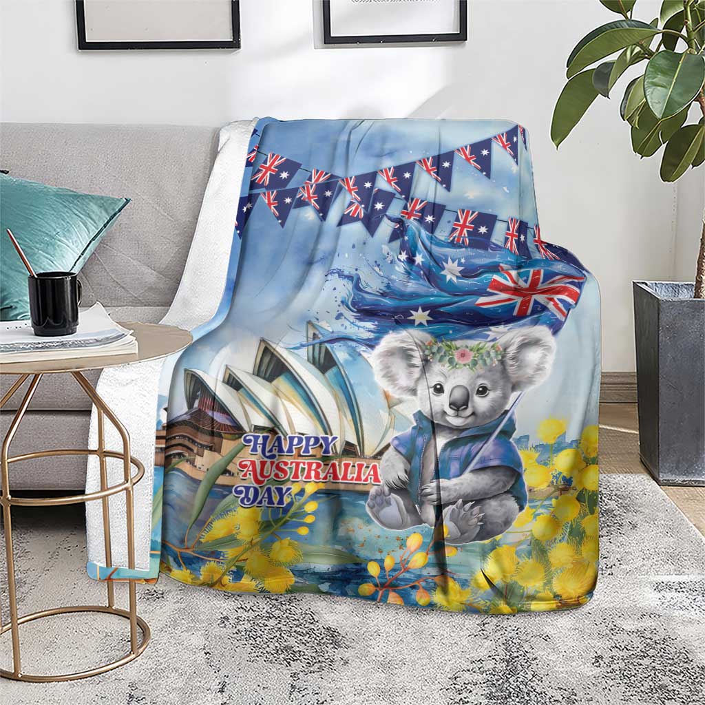 Koala Australia Day Blanket Proud Aussie Sydney Opera House - Vibe Hoodie Shop