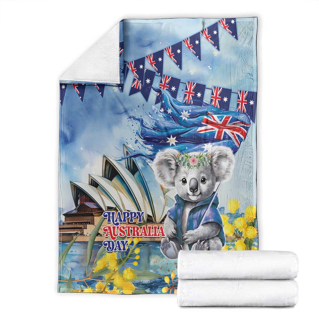 Koala Australia Day Blanket Proud Aussie Sydney Opera House - Vibe Hoodie Shop