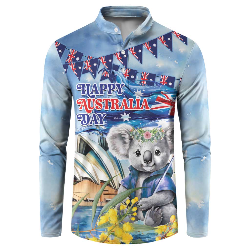 Koala Australia Day Button Sweatshirt Proud Aussie Sydney Opera House