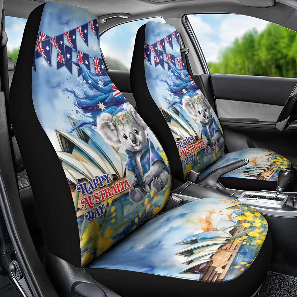 Koala Australia Day Car Seat Cover Proud Aussie Sydney Opera House - Vibe Hoodie Shop