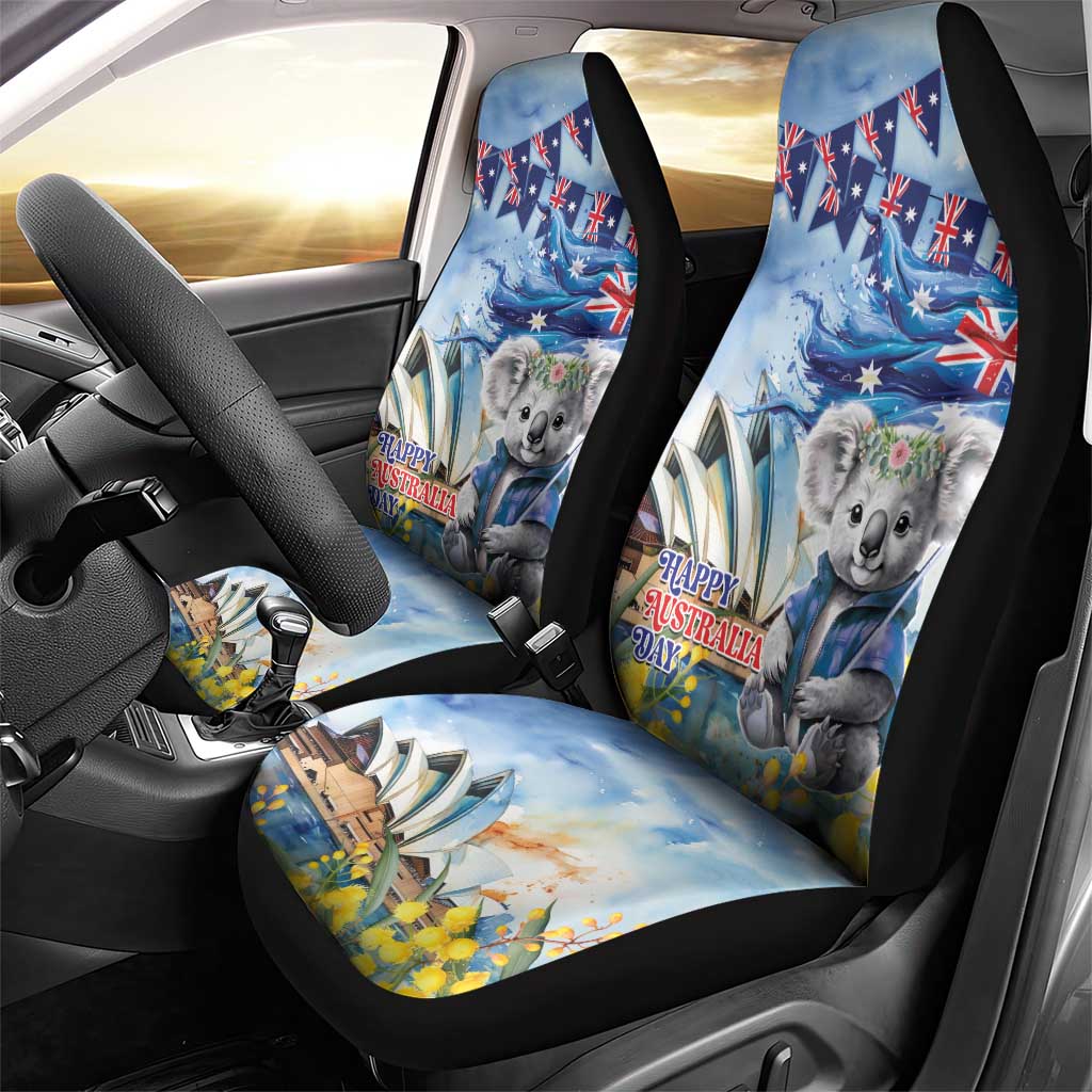 Koala Australia Day Car Seat Cover Proud Aussie Sydney Opera House - Vibe Hoodie Shop