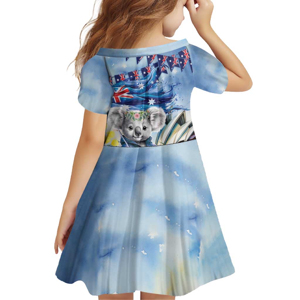 Koala Australia Day Family Matching Off Shoulder Short Dress and Hawaiian Shirt Proud Aussie Sydney Opera House