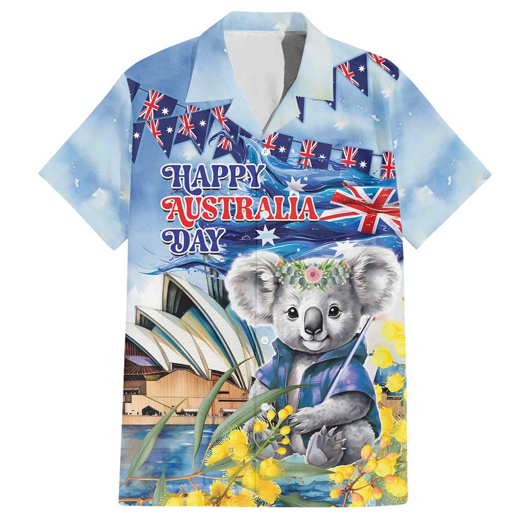 Koala Australia Day Family Matching Puletasi and Hawaiian Shirt Proud Aussie Sydney Opera House