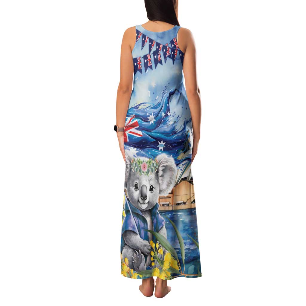 Koala Australia Day Family Matching Tank Maxi Dress and Hawaiian Shirt Proud Aussie Sydney Opera House