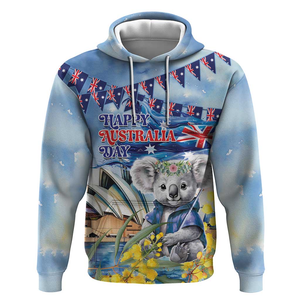 Koala Australia Day Hoodie Proud Aussie Sydney Opera House - Vibe Hoodie Shop