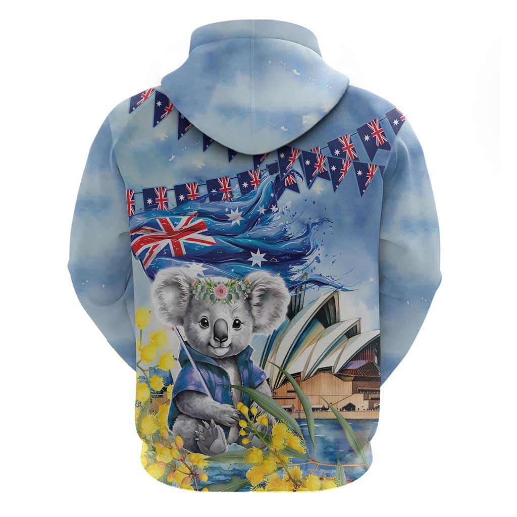 Koala Australia Day Hoodie Proud Aussie Sydney Opera House - Vibe Hoodie Shop