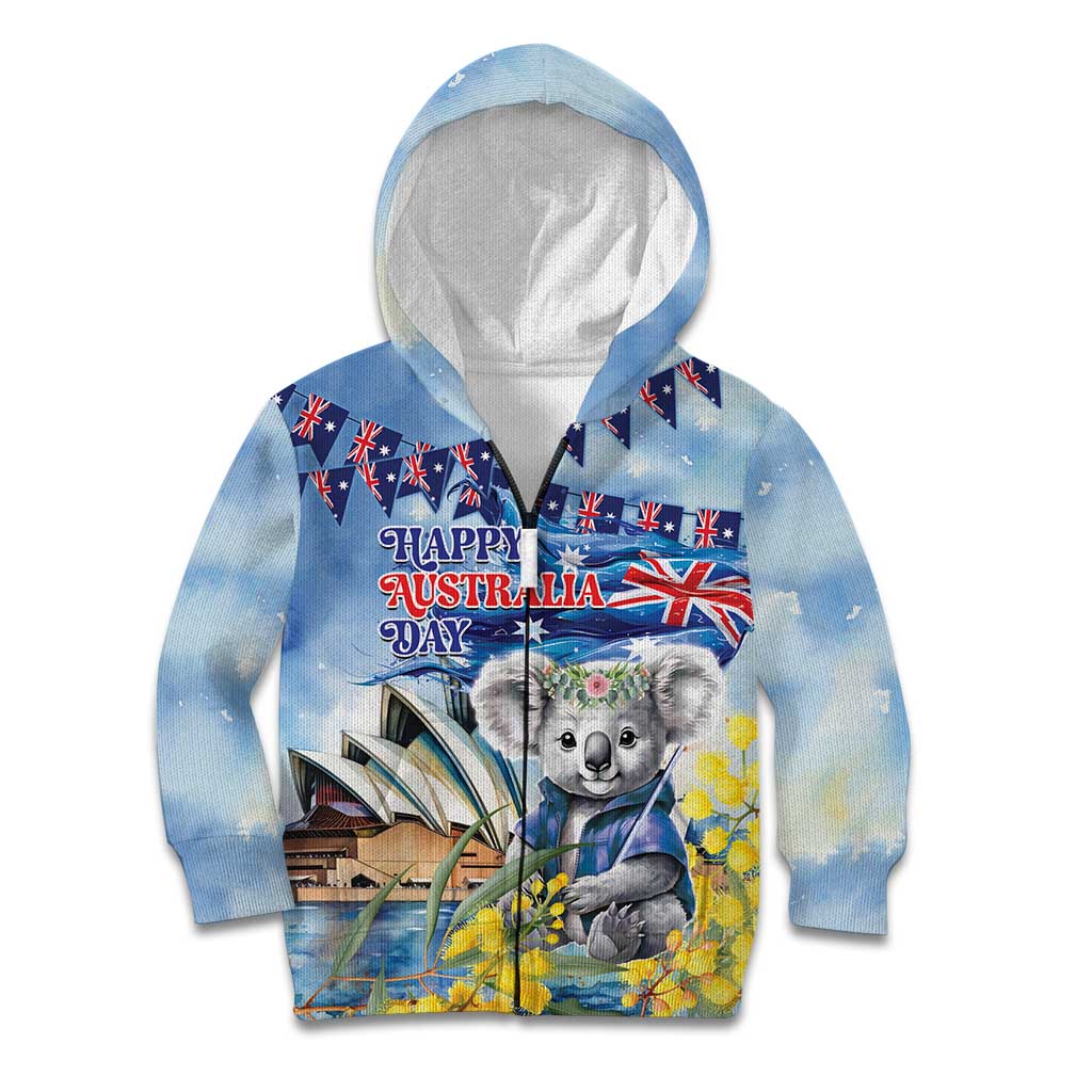 Koala Australia Day Kid Hoodie Proud Aussie Sydney Opera House - Vibe Hoodie Shop