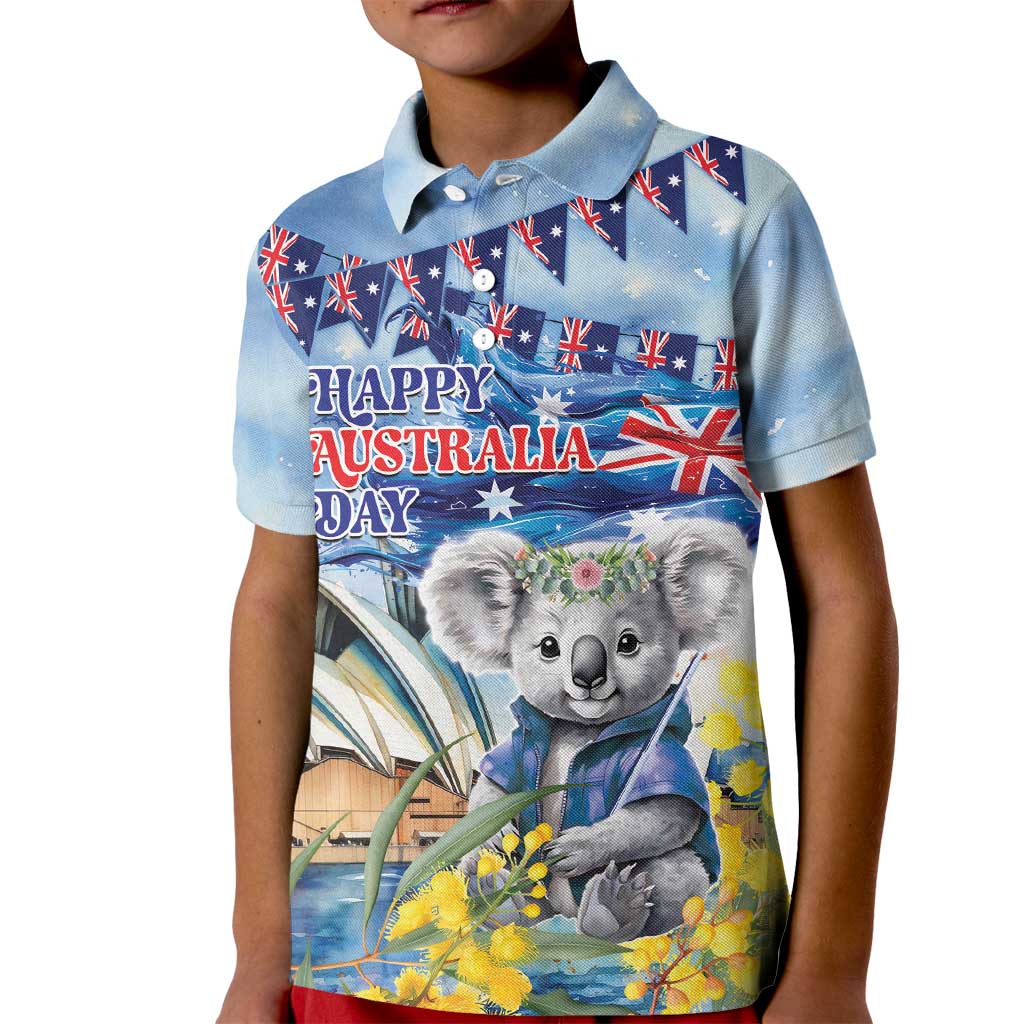 Koala Australia Day Kid Polo Shirt Proud Aussie Sydney Opera House - Vibe Hoodie Shop