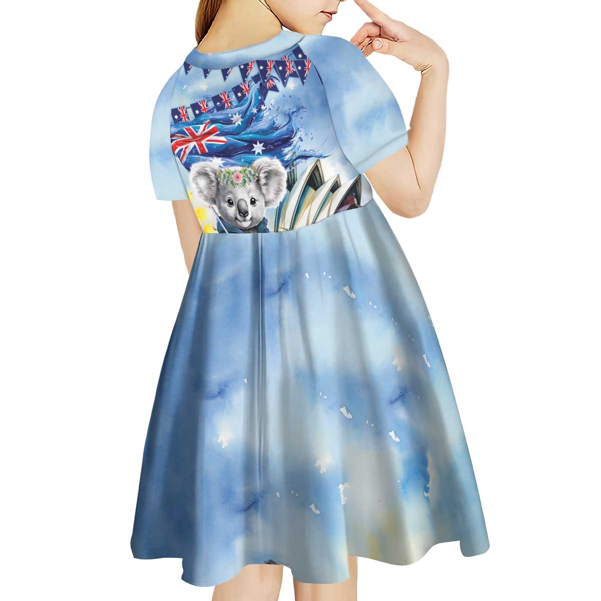 Koala Australia Day Kid Short Sleeve Dress Proud Aussie Sydney Opera House - Vibe Hoodie Shop