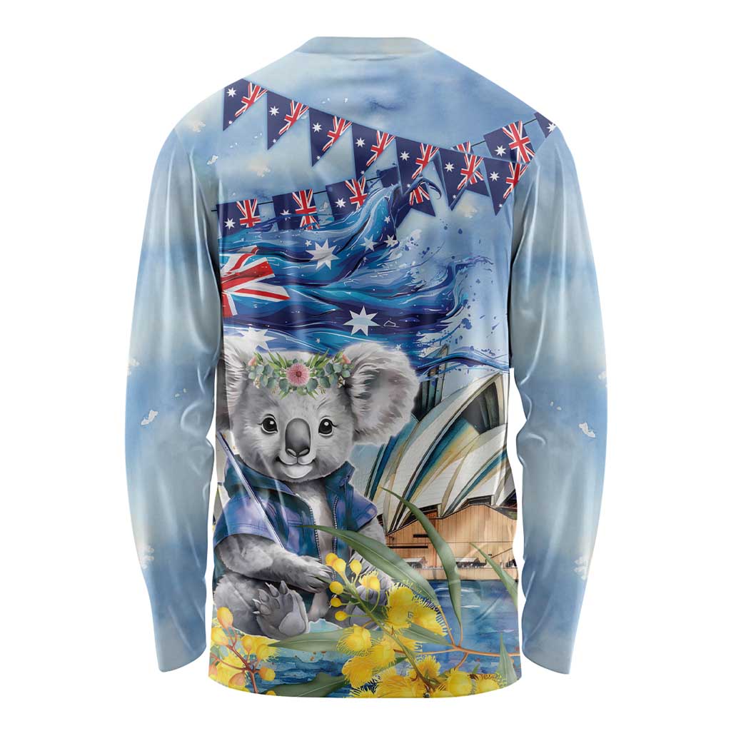 Koala Australia Day Long Sleeve Shirt Proud Aussie Sydney Opera House - Vibe Hoodie Shop