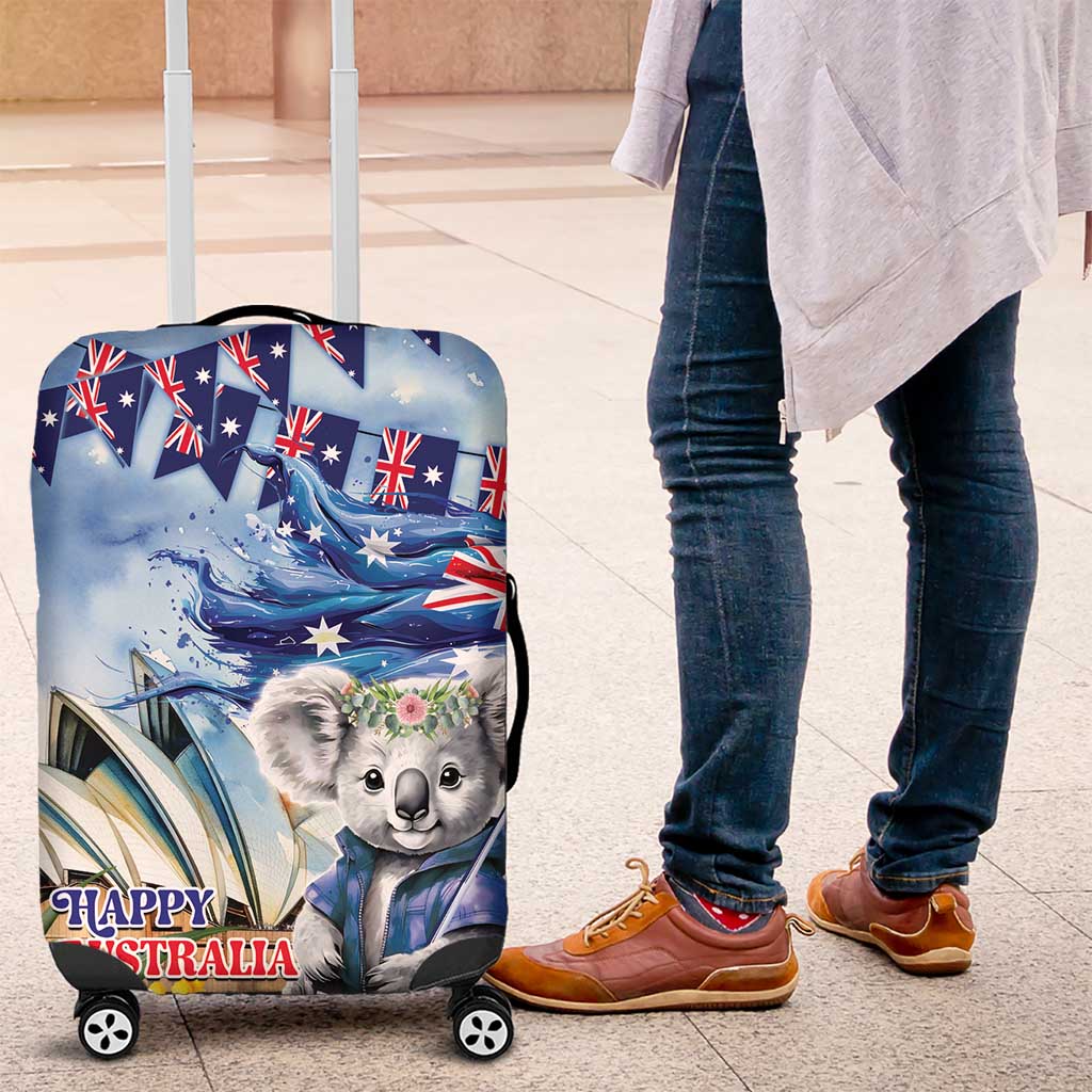 Koala Australia Day Luggage Cover Proud Aussie Sydney Opera House - Vibe Hoodie Shop