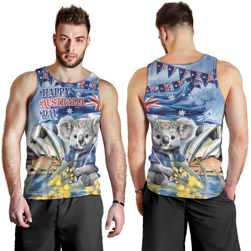 Koala Australia Day Men Tank Top Proud Aussie Sydney Opera House - Vibe Hoodie Shop