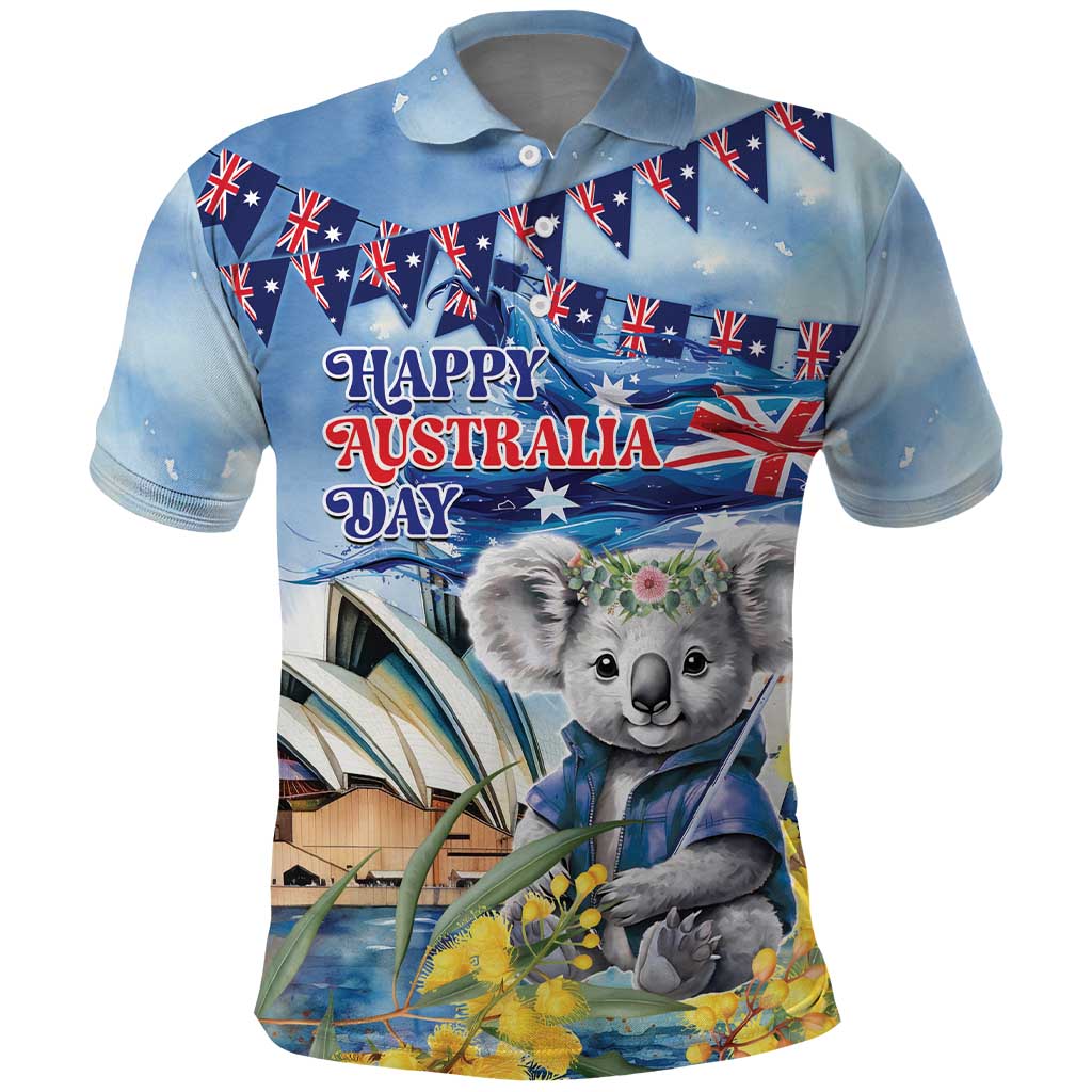 Koala Australia Day Polo Shirt Proud Aussie Sydney Opera House - Vibe Hoodie Shop