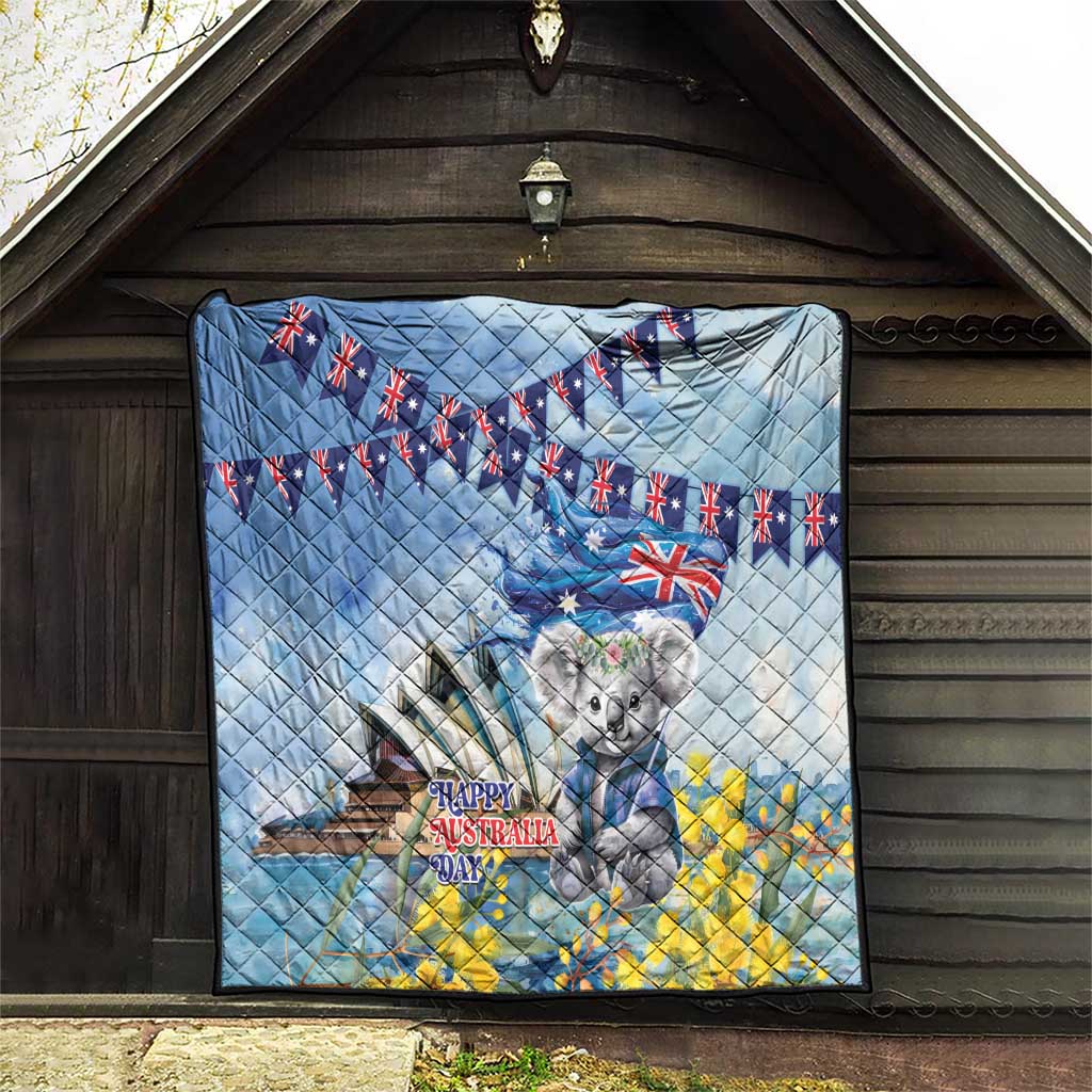 Koala Australia Day Quilt Proud Aussie Sydney Opera House - Vibe Hoodie Shop