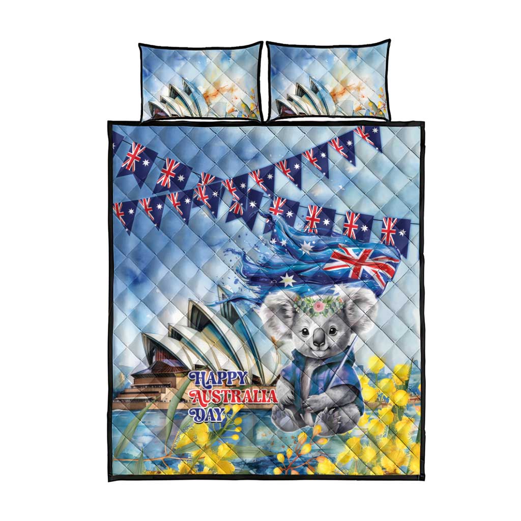 Koala Australia Day Quilt Bed Set Proud Aussie Sydney Opera House - Vibe Hoodie Shop