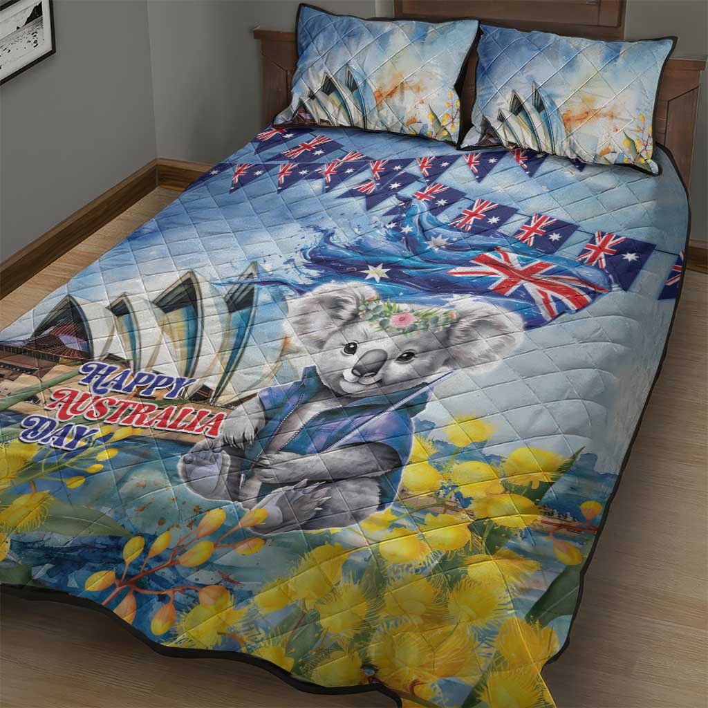 Koala Australia Day Quilt Bed Set Proud Aussie Sydney Opera House - Vibe Hoodie Shop