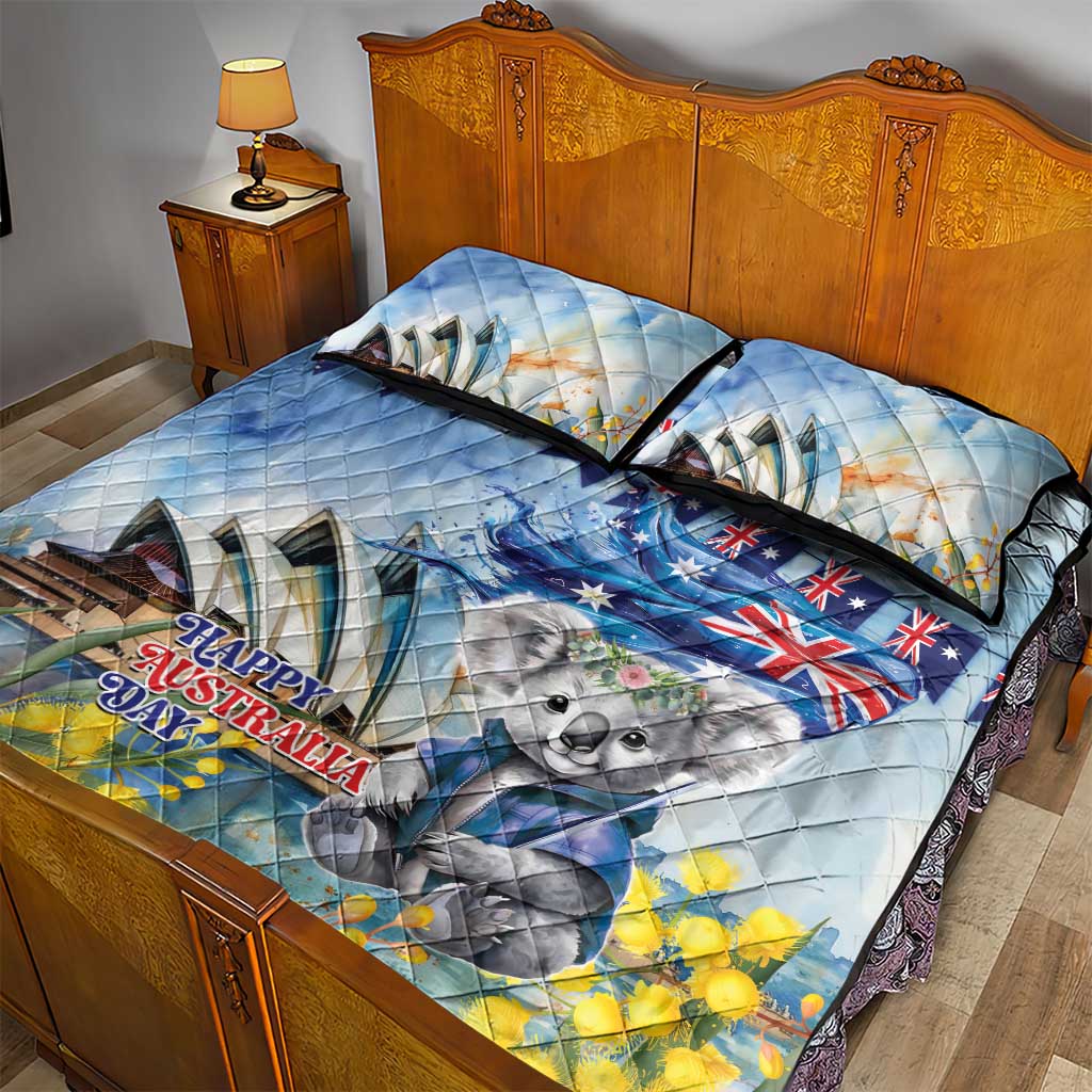 Koala Australia Day Quilt Bed Set Proud Aussie Sydney Opera House - Vibe Hoodie Shop