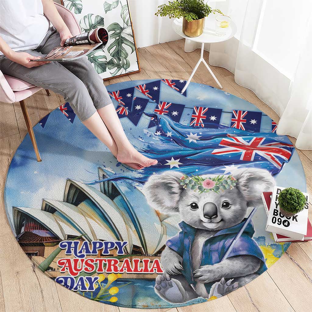 Koala Australia Day Round Carpet Proud Aussie Sydney Opera House