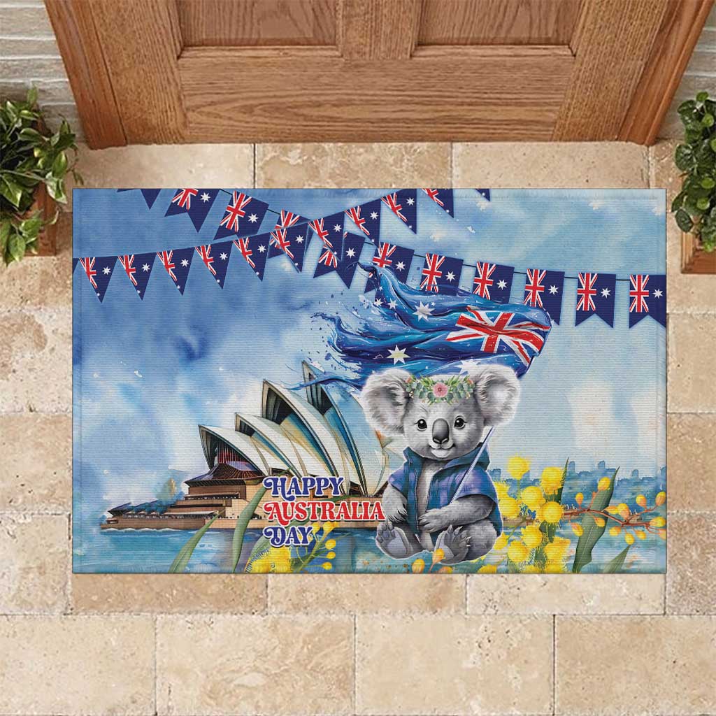 Koala Australia Day Rubber Doormat Proud Aussie Sydney Opera House