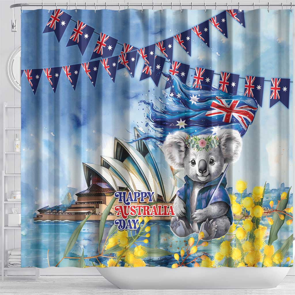 Koala Australia Day Shower Curtain Proud Aussie Sydney Opera House