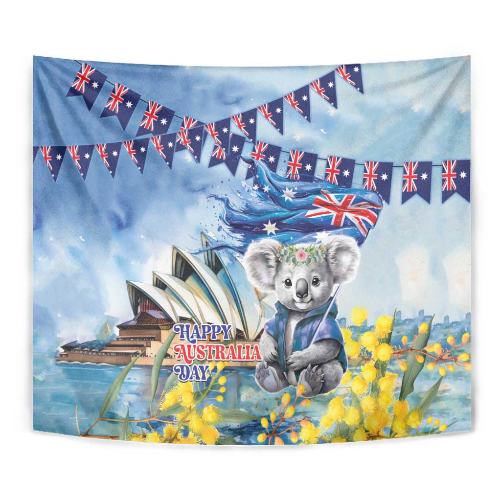 Koala Australia Day Tapestry Proud Aussie Sydney Opera House - Vibe Hoodie Shop