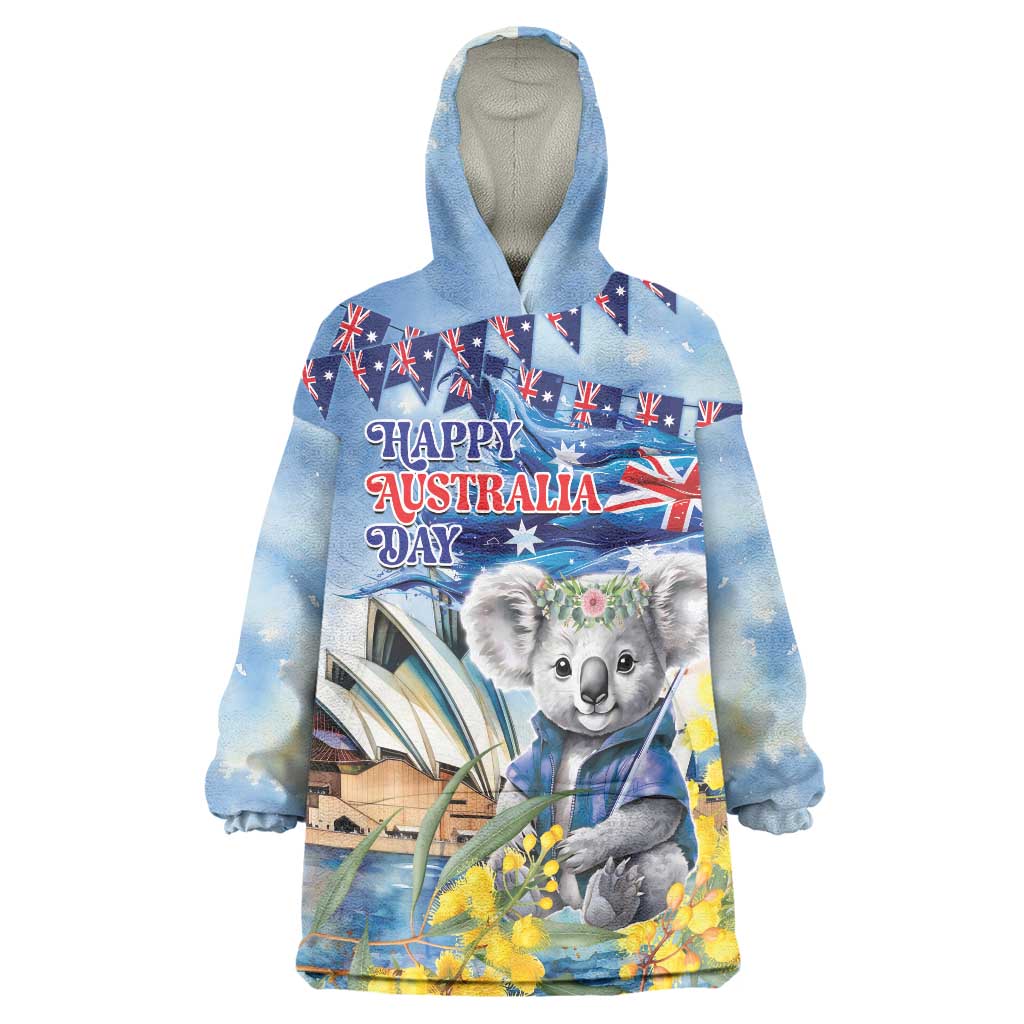 Koala Australia Day Wearable Blanket Hoodie Proud Aussie Sydney Opera House - Vibe Hoodie Shop