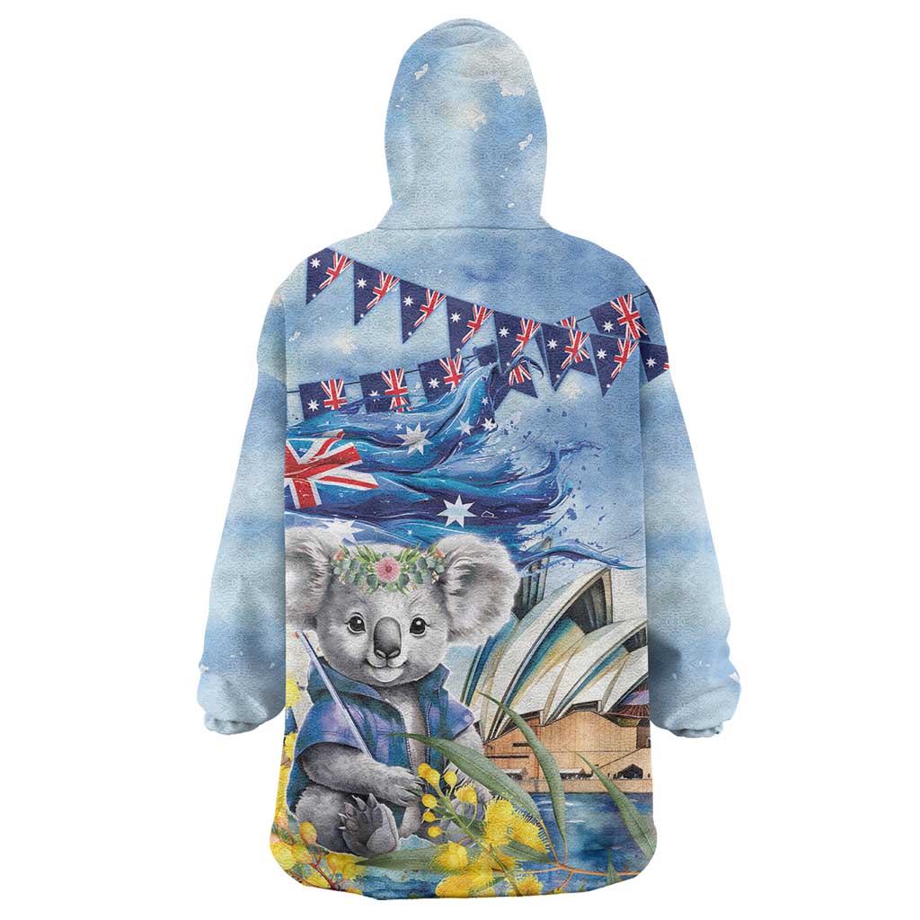 Koala Australia Day Wearable Blanket Hoodie Proud Aussie Sydney Opera House - Vibe Hoodie Shop