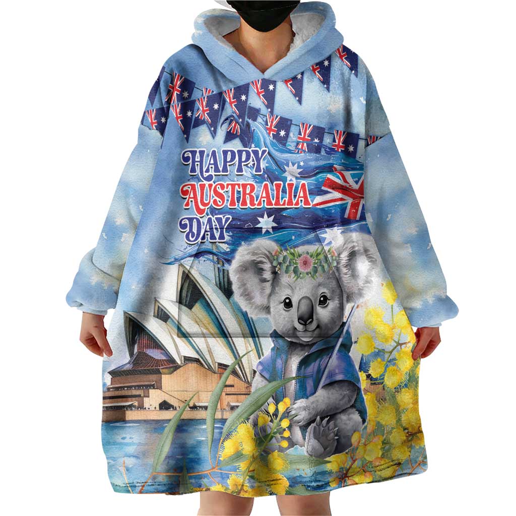 Koala Australia Day Wearable Blanket Hoodie Proud Aussie Sydney Opera House - Vibe Hoodie Shop